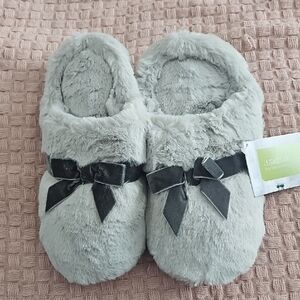 🍉Cozy Faux-Fur Women's Slippers with Bow - Light Gray